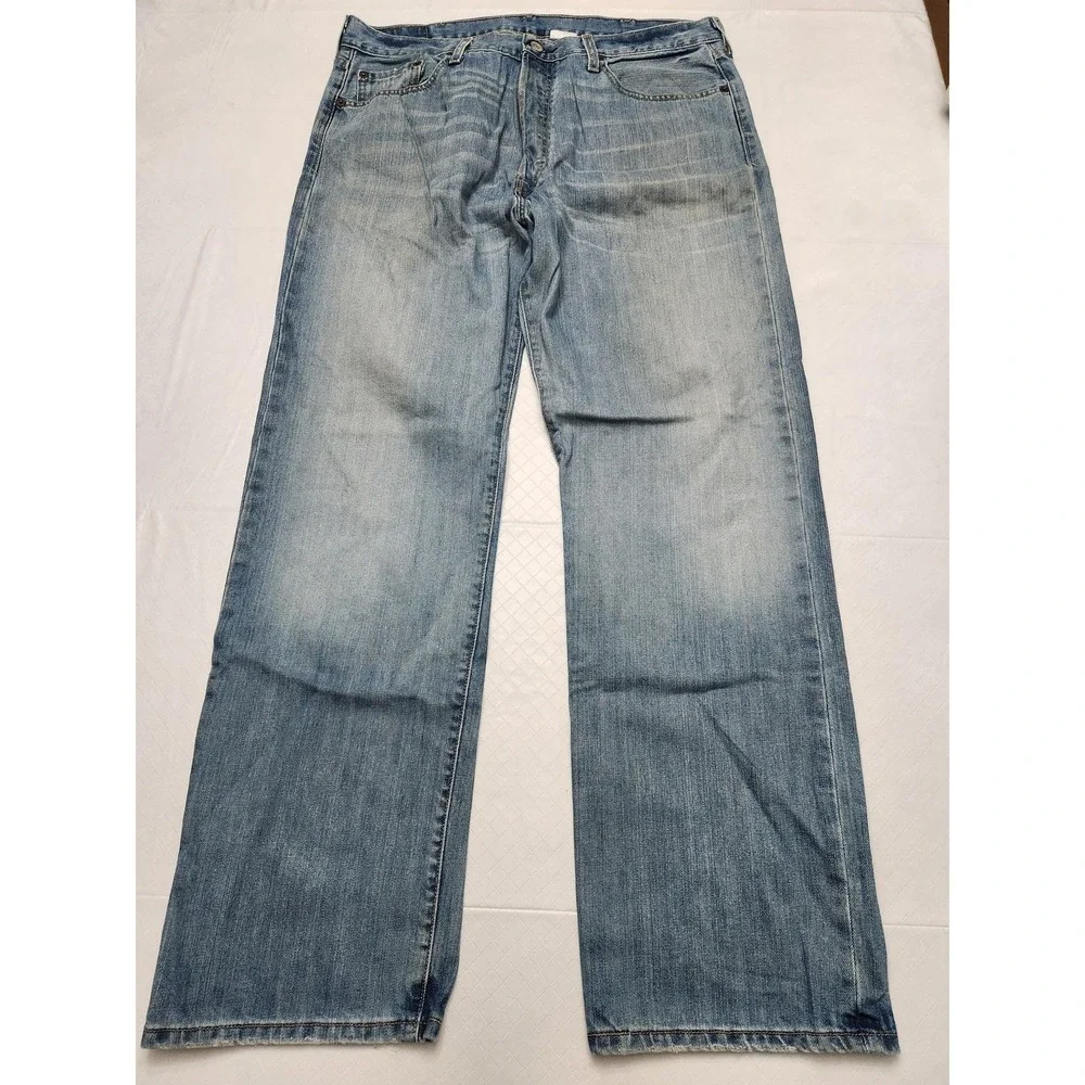 Levis 501 Jeans Mens 38x32 Blue Medium Wash‎ Straight Leg Button Fly Denim Pants